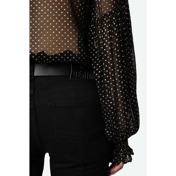 NEW ZADIG & VOLTAIRE tandy blouse in noir - Picture 3 of 5